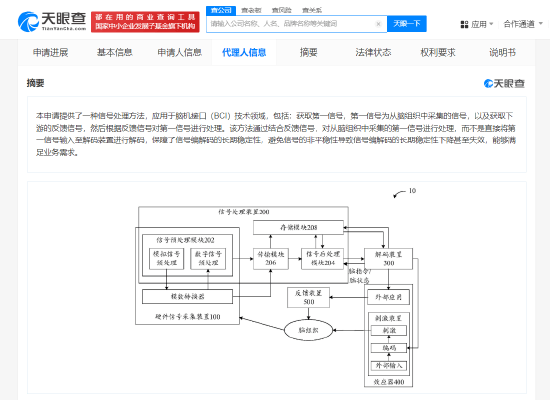 华为公布脑机接口信号处理专利